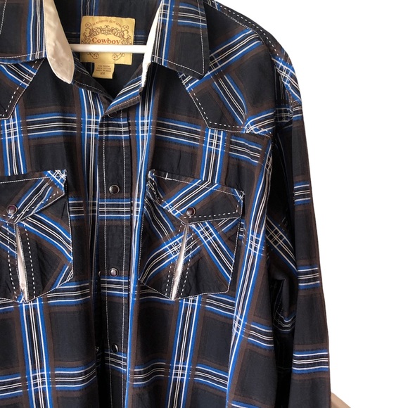 COWBOY COLLECTION Western Men’s Plaid Long Sleeve Shirt Size XXL Cotton … - Picture 2 of 13